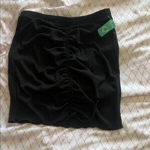 Elegant Black Ruched Skirt